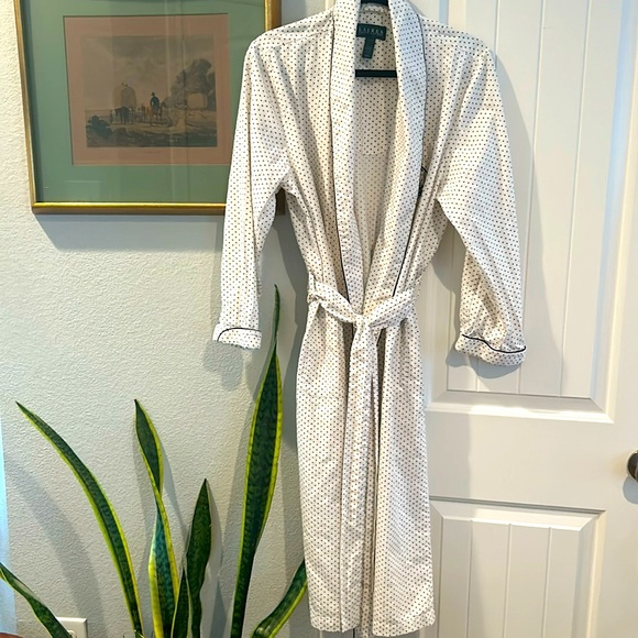 Ralph Lauren Other - Ralph Lauren white & black polkadot Women’s robe size s/m
